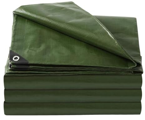Allzweckplane Wasserdicht mit Ösen Bauplane Abdeckplane Holz Schutzplane Bootsplane, 0.2mm für Boote Gartenmöbel Holz Camping, Anpassbar blais (Color : Green, Size : 2x10m)