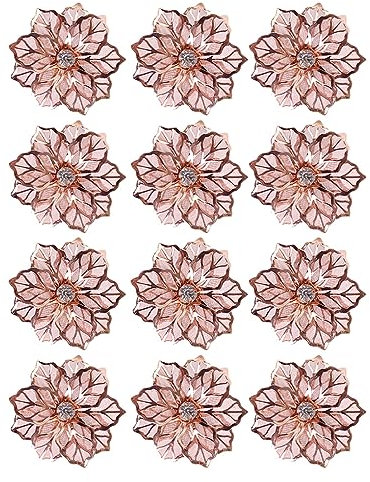 lmoikesz 12 Stück/Lot einfache und Elegante Serviettenringe mit runder Kante für den Tisch – Serviettenringe aus Metall mit hochwertiger Textur für Hochzeiten, Roségold