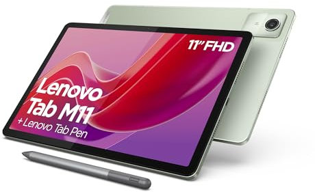 Lenovo Tab M11, Tablet Display 11 WUXGA (1920x1200), MediaTek Helio G88, RAM 8GB, 128GB, WiFi, Tablet Android 13 - Seafoam Green, Penna Inclusa - Esclusiva Amazon