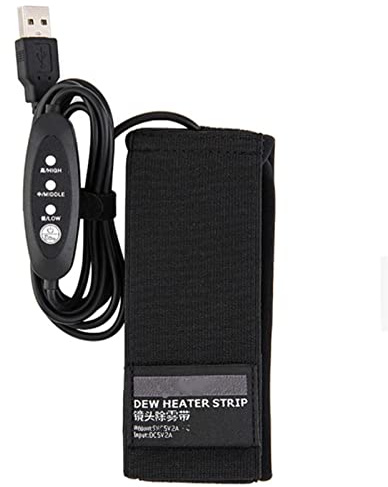 Calentador - Calentador Anticondensación, Lente Con Tira Calefactora USB | Calentador Antivaho Para Lentes Con 3 Ajustes De Calor, Calentadores De Fotografía Para Telescopios Fotográficos, Negro ,