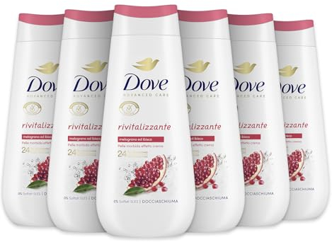 Dove Revitalisierendes Duschgel, feuchtigkeitsspendendes Duschgel, milde Formel auf dem Hautmikrobiom, mit pflanzlichen Feuchtigkeitsspendern, ohne SLES, Duschbad für Damen und Herren, 6 Stück à 225