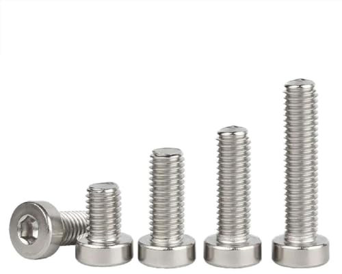 20 Stück Innensechskantschrauben aus Edelstahl mit Innensechskant, dünn, niedriger kurzer Kopf, M2, M2,5, M3, M4, M5, M6, M8, M10, 20 Stück, M8x40mm
