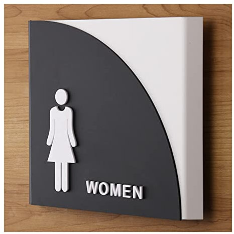 CHFYIJYHM Toiletten-Identifikationsschild, Acryl-Toilettenschilder for Männer und Frauen, erhabene Symbole, Badezimmertürschilder, Toilettenschilder