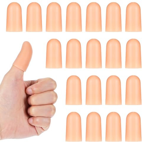 JJUNW 20 protectores de dedos de gel, protectores de dedos de silicona, vendas para la piel seca, tratamiento de dedos agrietados, protectores de pulgar para eccema de mano, artritis de dedos