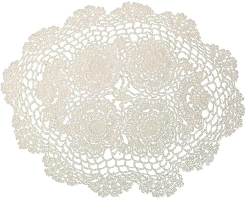 Muteitt Retro-Spitzen-tischset, Elegante Häkeldeckchen, Handgefertigte Tischsets, Ovale Spitzen-tischsets, Tischdecke Für Zuhause, Hochzeit, Party, Tischdekoration