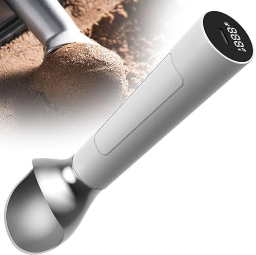 YZRDCXM Ice Cream Scoop,Thermostatic Electric Heated Ice Cream Scoop, with Smart Display, Rechargeable Heated Design, IP67 Waterproof,Heavy Duty Durable Design, Easy Clean, for hard ice cream