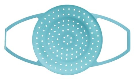 Generisch Silikon-Steamer, Dampfgarer Einsatz, Silikon-Dampfkorb, Lebensmittelechter, Spülmaschinenfester Mehrzweck-Dampfkorb Mit Starken Füßen, Blau, Rund, Turquoise
