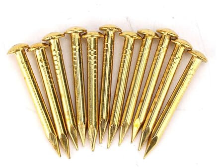 100pcs Round Head Nail Brass, Exquisite Workmanship Brass Nail, Strong Fastening Function and Easy to Use, Brass Wall Nail Furniture Hinge Hardware Accessories 10mm/15mm/18mm/22mm (22mm Long)