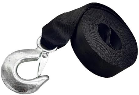 Bootsgurt Für Anhänger, Stretch-Nylon-Abschleppseil, Outdoor-Rettungsabschleppseil, 5 Cm 6 M Auto-Abschleppseilhaken, Manuelles Winden-Gurtbandseil, Robuster Anhängerwindengurt Mit Haken 10.000 Lbs Br