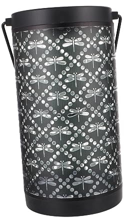 Artibetter Dragonfly Solar Lantern Outdoor Hanging Metal Led Solar Garden Lantern Dragonfly Projection Light for Patio Courtyard Decoration