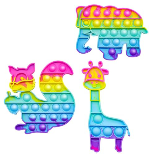 KUMSODE 3Pcs Pop It Fidget Toy, Push Bubble Sensory Explotar Burbujas Silicona Sensorial Juguete Educativo de Matemáticas Juguetes Antiestres Popit para Aliviar el Estrés y la Ansiedad