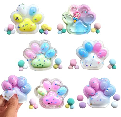 IETWATE 6 Stück Squishy Pfote, Süße Katzenpfoten Squishy, Funny Katzen Pfoten Squishy Stress Spielzeug, Entspannungs Squishys Cat Presse Stressabbau Spielzeuge für Kinder Teenager Erwachsene