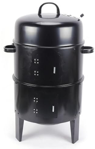 CHIMHOON Barbecue fumoir, 3 en 1, 84 cm, avec couvercle, pour jardin, camping et cuisine