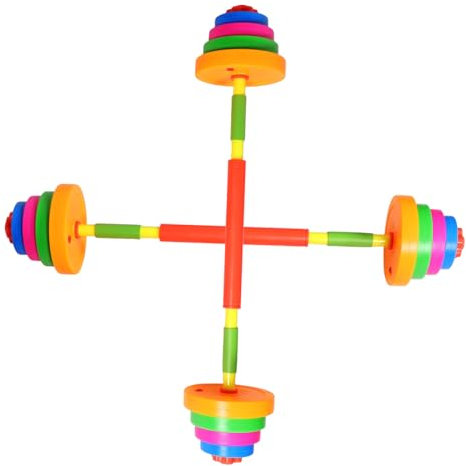 GANAZONO 2pcs Adjustable Boys and Girls Dumbbell Barbell Toy for Boy Girl Exercise Safe Water and Fill Design for Fitness Play Home School and Kindergarten