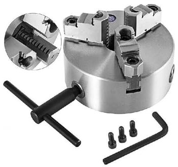 Drehfutter K11-160A K11-200A K11-250A 3-Backen selbstzentrierende Wendebacke for Drehmaschine CNC Schleifen Fräsen Bohrmaschine, Drechselfutter für Holz, mehrere Verwendungsszen(K11-200A 8 inch)