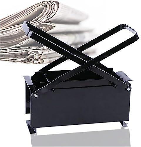 DIY Newspaper Briquette Maker, Heavy Duty Iron Log Brick for Efficient Home Heating and Fire Stove Use