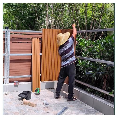 Valla de jardín, barrera de listones compuestos de madera y plástico para uso interior y exterior en apartamentos y parques