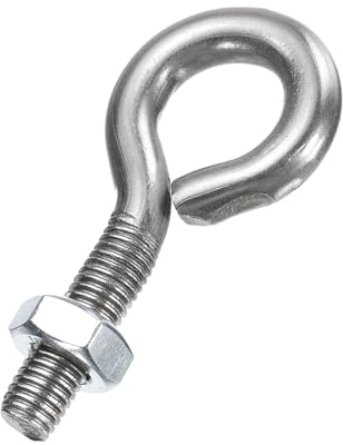 sourcing map Boulons à œil filetés M10 x 40 mm en acier inoxydable 304 avec écrou pour accrocher ou sécuriser les câbles