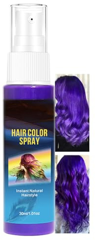 Pintura en aerosol para el pelo, color de color lila, tinte temporal lavable, color púrpura en S pray, tinte instantáneo, coloraciones para carnaval, Halloween, cosplay y fiestas