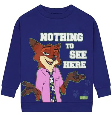 Disney Felpe Bambini, Felpe Zootropolis per Ragazzi, Pullover Nick Wilde per Bambini, Abbigliamento in Cotone per Ragazzi 8-9 Anni