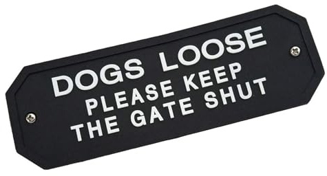 Cartello di avvertimento allentato per cani da esterno con fori preforati, facile da installare, robuste placche in silicone per cancello da giardino, decorazione per casa e giardino