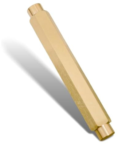 Youbones Mini bolígrafo compacto de bolsillo de latón, pequeño, corto y elegante, bolígrafo vintage para viajes, regalo con 4 recargas G