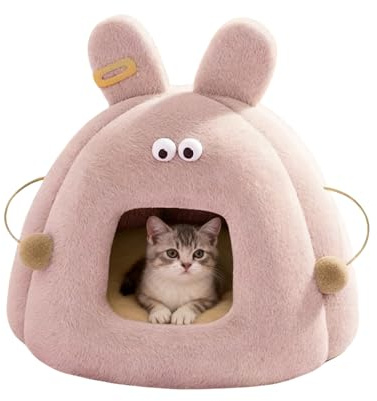 Casetta per gatti, cuccia interna di design, letto estraibile, protezione in tessuto antivento, angolo invernale stagionale, posto per dormire per gatti di Natale