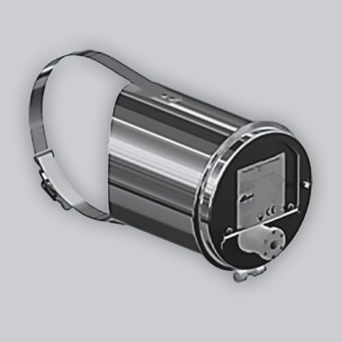 Subtiel Zugregler mit Klemmband Ø 120-200 mm und rundem Stutzen, Edelstahl