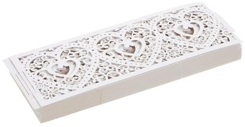 NESTINGHO Teelichthüllen Dekorativ und Einfach zu Montieren 50 Stück mit Hohlem Herzdesign aus Irisierendem Papier für Hochzeiten und Familienfeiern