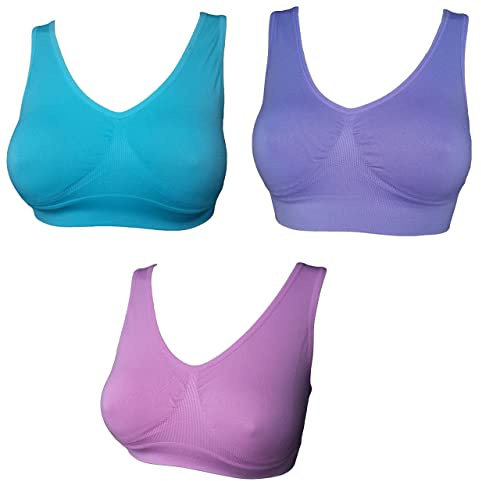 UtopyaUK 3 6 9 Pack Comfort Bra Women Girls Crop Top Seamless Bra Sleep Yoga Bralette Stretch Bras Sports Vest Wireless Post Surgery Bra Wire Free