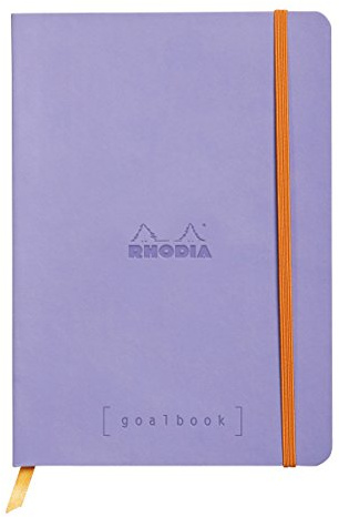Rhodia 117749C - Notizheft - Goalbook Rhodiarama DIN A5 (14,8x23cm), mit flexiblem Einband, 120 Blatt elfenbein 90g, Dot - punktkariert, Irisblau, 1 Stück