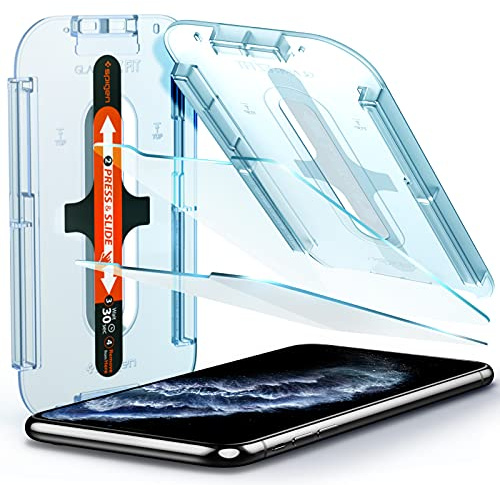 Spigen EZ Fit Tempered Glass Screen Protector for iPhone 11 Pro and iPhone XS and iPhone X - 2 Pack