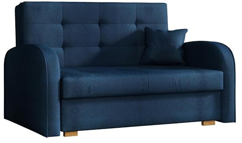 Mirjan24 Schlafsofa Viva Gold II mit Bettkasten, 2 Sitzer Polstersofa mit Schlaffunktion inkl. Kissen, Sofa, Sofagarnitur, Bettsofa, Wohnlandschaft, Farbauswahl (Kronos 09)