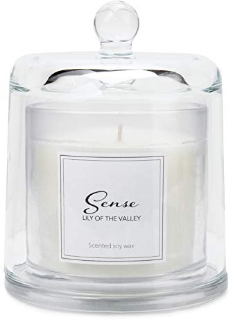 Affari AB - Candela profumata Lily of The Valley con campana in vetro in confezione regalo