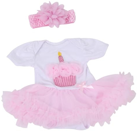 Baby Mädchen Puppe Kleidung Spielzeug Zubehör Dekor für 20-22 cm Puppen Rosa Strampler Outfit passend zu beliebten Marken wie für Kinder oder Sammler