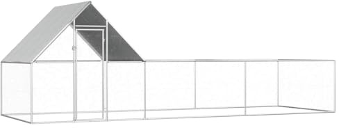 vidaXL Hühnerstall Kleintierstall Gehege Freilauf Vogelkäfig Hühnerkäfig Hühnerhaus Freigehege Geflügelstall Voliere 6x2x2m Verzinkter Stahl