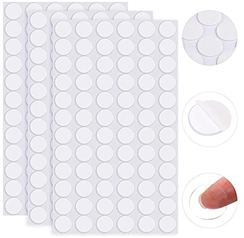Hezhou 500 Stück Klebepads Doppelseitig Durchmesser 10mm Waschbares Spurloses Klebeband Nano-Klebepads Doppelseitig waschbares Geeignet zur Montage von Schildern Tafeln Streifen und Skalen