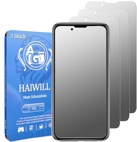 3 × Matte Schutzfolie für iPhone 14/13/13 Pro/16e/17e Matt Schutzglas | 9H Glasschutz Blendschutz Anti-Fingerabdruck Matt Displayschutzfolie für Apple iPhone 14/13/13 Pro/16e/17e, 6.1”