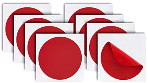 Pack 8ud Pegatinas Anticolisión para Cristales Vinilo Adhesivo Circular para Ventanas Previene Choques de Personas y Pájaros Adhesivos Antichoque para Vidrios Transparentes (12 cm, Rojo)