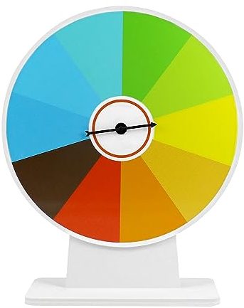 QWORK® 50cm Farbe Glücksrad, Tischplatte Rouletterad 10 Slots zum Reinigen Abwischen, für Lotto Spiel, Party-Event, Verkaufsförderung
