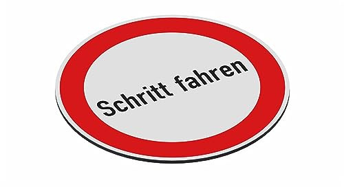 SCHILDER Systeme Verbotsschild Ø 400 mm - Verbundplatte 3 mm mit UV-Druck - MOTIV: Schritt fahren - Glänzender UV-Schutzlack