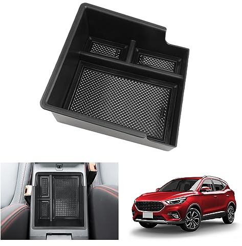 GAFAT MG ZS (manuell handbroms) Facelift 2022 2023 2024 mittkonsol förvaringslåda, MG ZS 2023 armstöd arrangör bricka handskfack, MG ZS tillbehör [Inte för elektronisk broms] (svart)