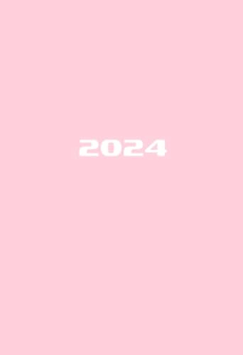 2024: A6 Terminkalender | 1 Woche auf 2 Seiten Wochenplaner | Mini Taschenkalender mit Datum | Einfach, Klein & Kompakt | Minimalistisch Pastell Rosa