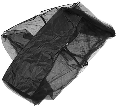 BESPORTBLE Großes Moskitonetz für Hängematte und Schaukelstuhl Polyester Schwarz mit Reißverschluss für Terrasse und Garten