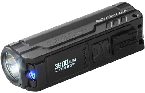 IMALENT BL50, 3600lm LED Mini Torcia Tattica, Luce Bianca e UV raggio ultravioletto, XHP50.3HI, Display OLED, Torcia Ricarica Type-C, IP68 per Escursioni Campeggio Emergenza (Nero)