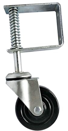 Gatuida 4 Schwenkbares Tor-lenkrad Drehtorlaufrolle Verstellbare Federhalterung Hochleistungs-spring Gate Caster Gefedert Zauntorrad Tor Rollen Räder Gummi-laufrolle Tür Stützrad Schwer