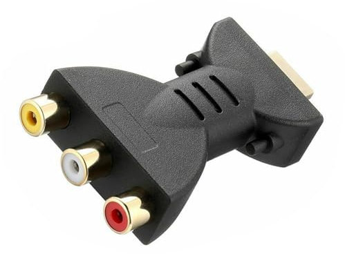 BODYA AV Video Audio Adapter HDMI Plug to 3x Cinch RCA Socket Converter for Monitor Black