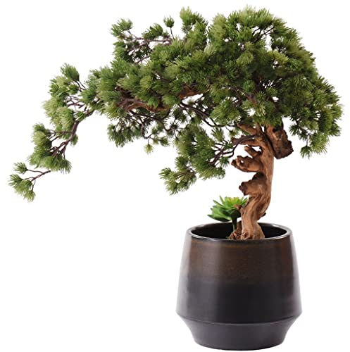 Künstliche Pflanze, Bonsai-Baum, künstliche Pflanzen im Topf, künstliche Topfpflanze für Zuhause, Büro, Schreibtisch, Wohnzimmer, Zen-Gartendekoration, Höhe 57 cm, künstliche Zimmerpflanzen