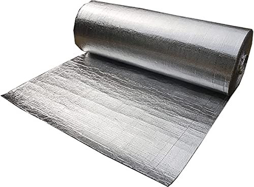 Aluminium Luftpolsterfolie, Isolierung, reflektierende Luftpolsterfolie, Isolierung aus Aluminiumfolie, Doppelluftpolstermaterial, doppelschichtige, wärmereflektierende Strahlungsbarriere (Größe: 1 x