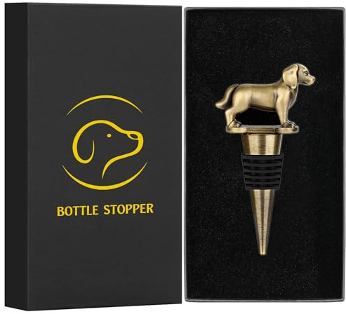 LKKCHER Golden Retriever Weinflaschenverschluss, Golden Retriever Geschenke, Geschenk für Hundebesitzer, Geburtstagsgeschenk Weingeschenke Weihnachten Geschenke für Männer Frauen Papa, Bronze